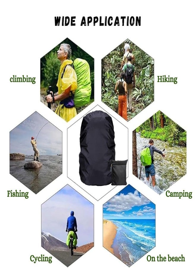 Packcy 2 Pcs Rain Proof Backpack Waterproof Cover with Storage Pouch | Adjustable Elastic Anti-Slip Protector for Laptop, School & Trekking Bags Fits 15L-90L - Image 5